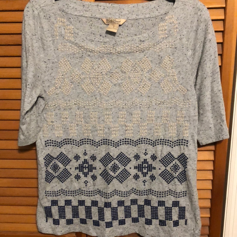 Lucky Brand 3/4 sleeve cotton top